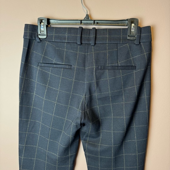 Theory Straight Trouser Windowpane Knit Pant Navy 2 - Picture 6 of 9